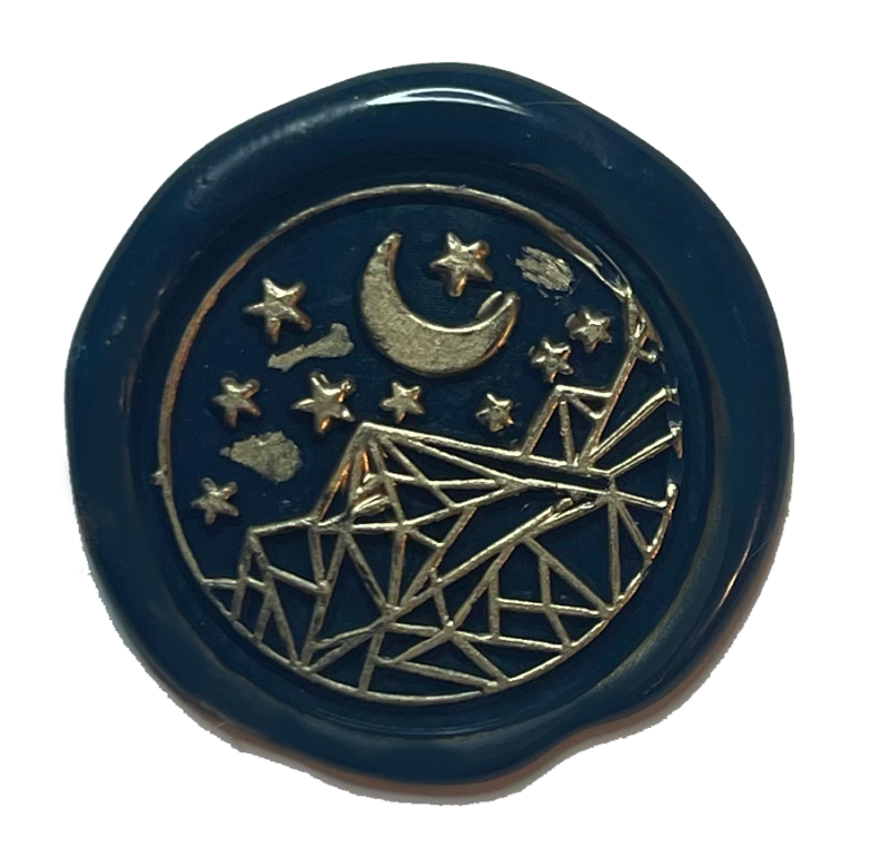 wax seal sticker with stars and galaxy