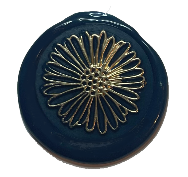 daisy shaped wax seal sticker